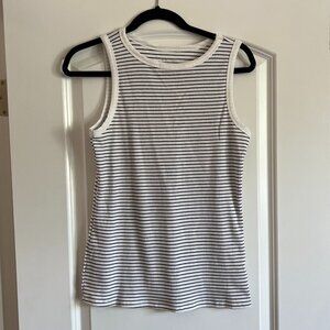 Nine West White Tank w/ Black Stripes